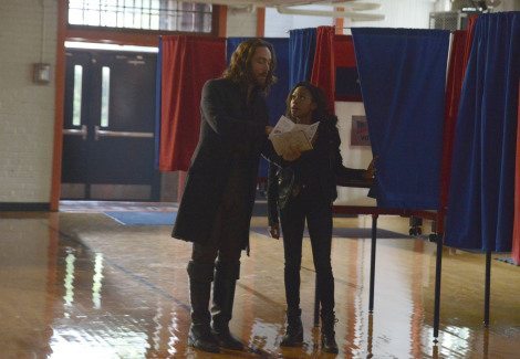Ichabod's futile attempts at campaigning at the polling place. [FOX]
