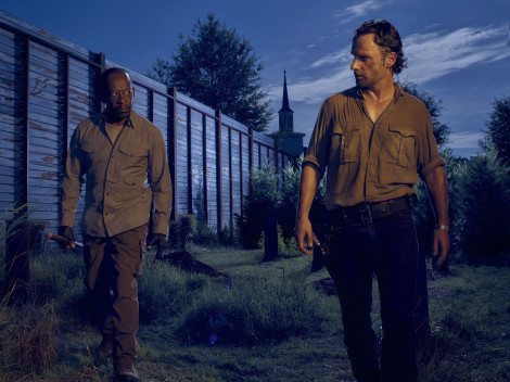 Lennie James as Morgan and Andrew Lincoln as Rick Grimes - The Walking Dead _ Season 6, Gallery - Photo Credit: Frank Ockenfels 3/AMC