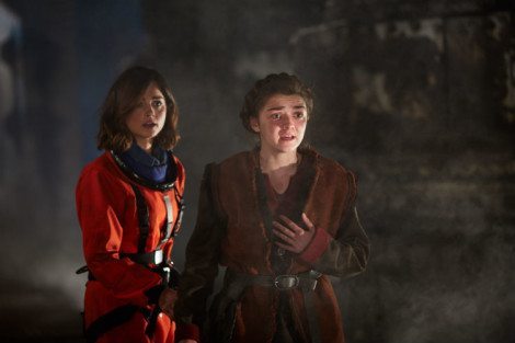 Ashildr lets the Mire have a piece of her mind, much to Clara's dismay [Source: BBC WORLDWIDE LIMITED]