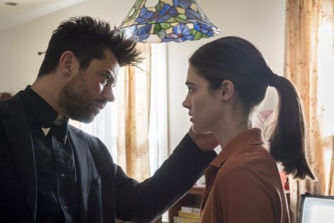 Dominic Cooper as Jesse Custer, Lucy Griffiths as Emily - Preacher _ Season 1, Episode 3 - Photo Credit: Lewis Jacobs/Sony Pictures Television/AMC