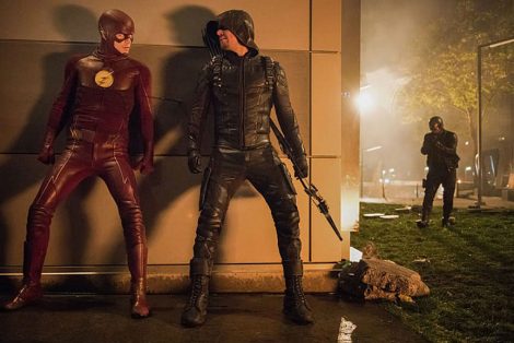It's Barry and Oliver vs. every hero they know (Source: Dean Buscher/The CW)