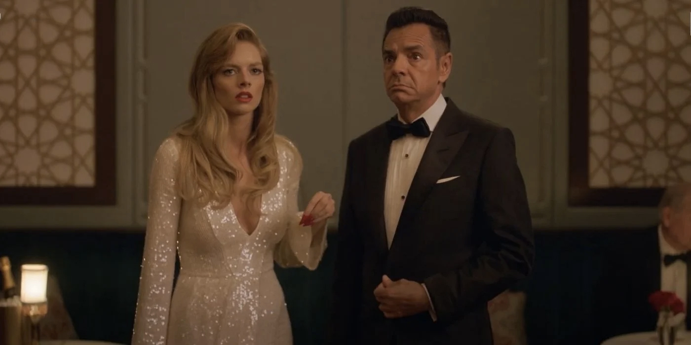 Samara Weaving and Eugenio Derbez in The Valet